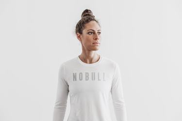 Nobull Women's Long Sleeves White | Australia (NH6509)